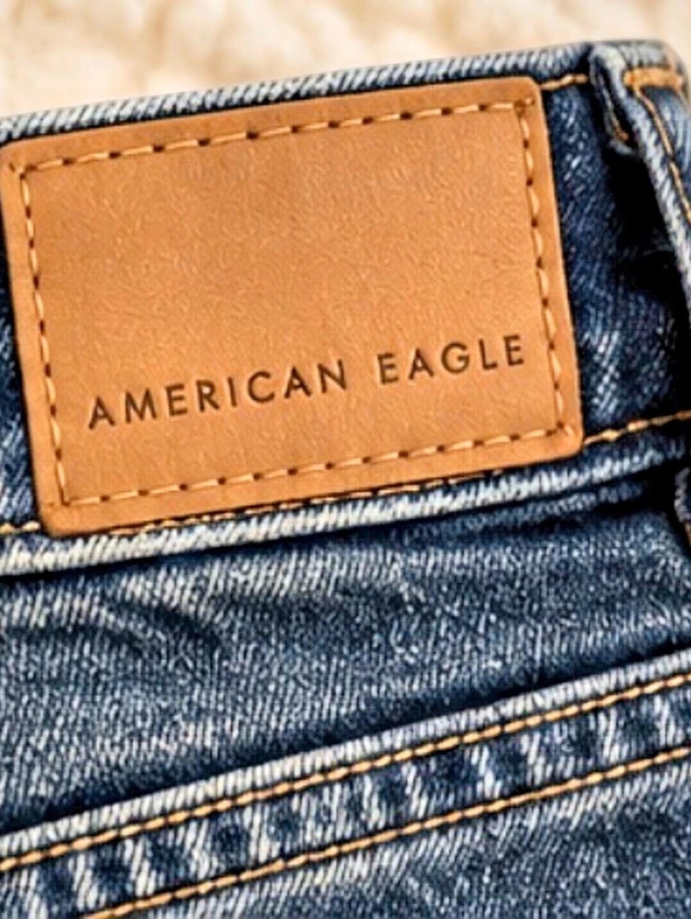 American Eagle Strigid Low-Rise Baggy Straight Jeans Size 12 - Picture 5 of 8